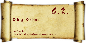 Odry Kolos névjegykártya